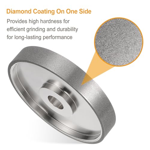 HARFINGTON Diamond Lapidary Wheel 6 Inch x 1 Inch Arbor Hole 320 Grit Grinding Wheels for Stone, Marble, Glass, Ceramics, Crystal, Carbide, Steel 320 Grits