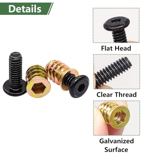 Threaded Inserts for Plastic, 150PCS Heat Set Inserts M2 M3 M4 M5 M6 + 30 Sets 1/4-20 x 3/4" Furniture Screws Wood Threaded Inserts