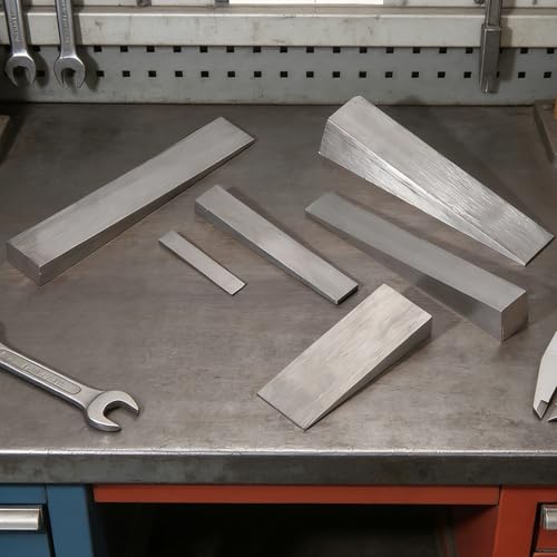 HARFINGTON 2Pcs Stainless Steel Flange Wedge, 1-3/16" x 1-3/16" x 7-7/8" Metal Right Angle Wedge Shim Spreading Flange Triangle Pipefitting Welding Underpinning Tool for Lathe Milling Machine 1-3/16" x 1-3/16" x 7-7/8" 2