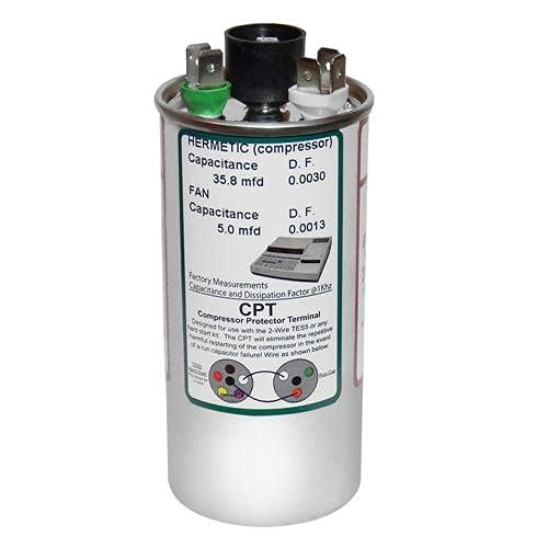 Goodman CAP050350440RSP Replacement - 35 + 5 uf/Mfd 370/440 VAC AmRad Round Dual Universal Capacitor, Made in The U.S.A.
