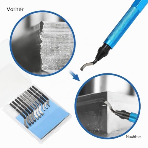 VASTOOLS Deburring Tool with 10 Different Blades with Side Cutters for DIY, Model Making, 3D Printer, Art, Plastic