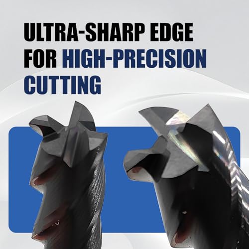 6Pcs 1/8" Carbide Square End Mill 4-Flute TIALN Coated CNC Milling Bits 1/8 in 6
