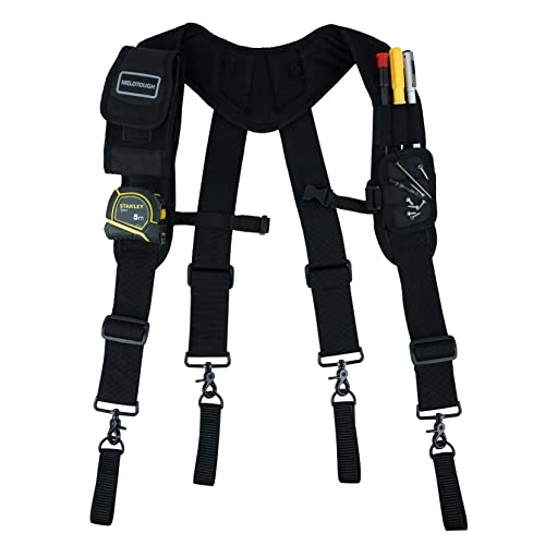 Magnetic Suspenders Tool Belt Suspenders with Large Moveable Phone Holder + Work Belt Suspender Tool Belt Suspenders Bag Suspenders for Men Heavy Duty with Gel Shoulder Pad