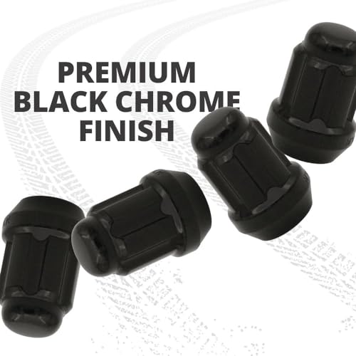 1/2" Bulge Acorn Spline Lug Nuts 1.38" 5 Lug Install Kit in Sleek Black Finish | Includes 20 Spline Lug Nuts with Key | 6 Spline Lug Nuts | Compatiable with Many Vehicles