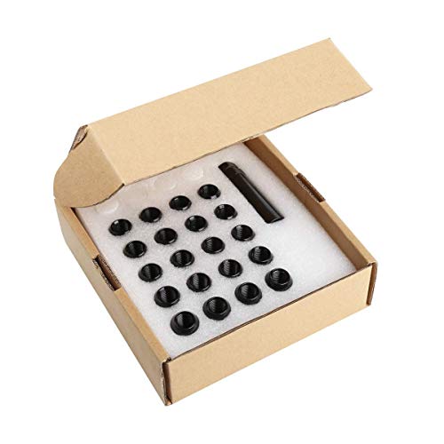dynofit 20+2keys 1/2-20 Aftermarket Wheel Lug Nuts Black Chrome(Bundle)