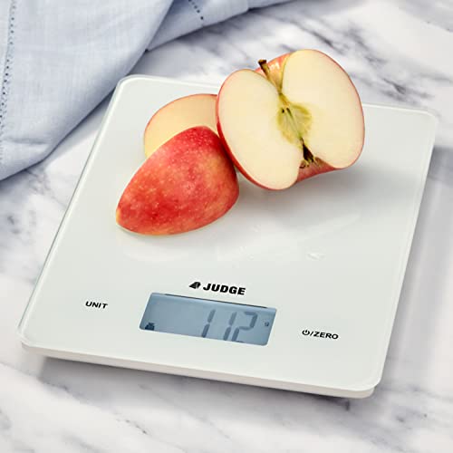 Judge Kitchen Digital Touch Control Scale, 5kg, Superior Accuracy, Compact, Wipe-Clean Glass - 2 Year Guarantee