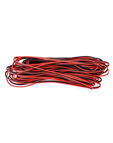 QWORK 10 Meters 22AWG Electric Wire, 2 Core Black/Red Electric Wire, Extension Cable, for LED Strip and Electronic Wiring 22AWG 10m Red-and-black