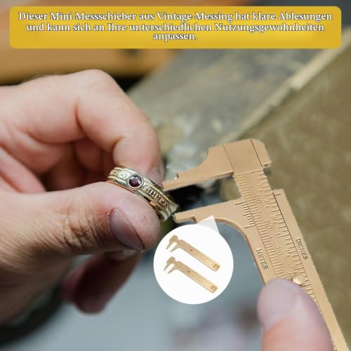 Pack of 2 Small Callipers, Small, Vernier Calliper, Analogue, Handy Calliper, Brass Caliper, Suitable for Measuring Jewelery and Small Items (Double Scale 100 mm)