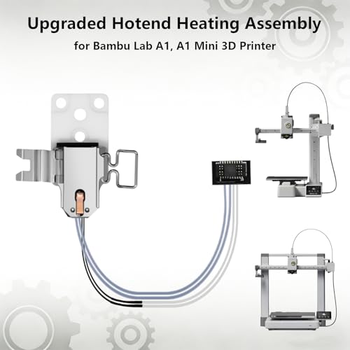 Upgraded A1 Hotend Heating Assembly, Ceramic Zirconia Base & Ceramic Heater & Thermistor Component Hot End Heating Element Mounting Assembly Kit for Bambu Lab A1, A1 Mini D3 Printer