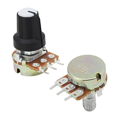 Aussel Linear Potentiometer 3 Terminal Rotary Potentiometer with Cap Nuts and Washer