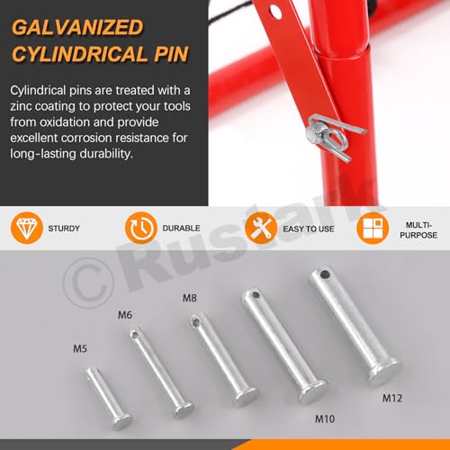 51Pcs 18 Sizes M5 M6 M8 M10 M12 Flat Head Single Hole Clevis Pins Assortment Kit Flat Head Fastener Pins T Shape Round Pin Link Hinge Pin Single Hole Clevis Pin for Auto