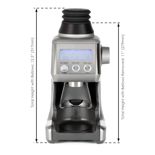 Single Dose Hopper with Silicone Bellows and Anti-Popcorning Weight | Compatible with Sage Smart Grinder Pro | Black