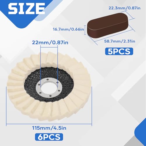 11 PCS Wool Felt Disc Buffing Wheel & Polishing Compound