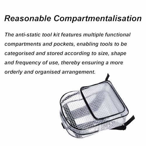 Anti-static Clear PVC Backpack Transparent Cleanroom Tool Bag for Work and Travel