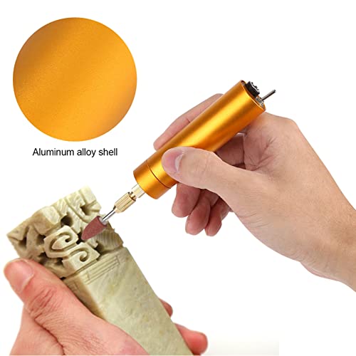 BORDSTRACT USB Mini Electric Drill Set, Aluminum Alloy DIY Grinding Polishing Engraving Machine, for Wood Plastic Acrylic Metal (180 Gold Edition Set 1) 180 Gold Edition Set 1