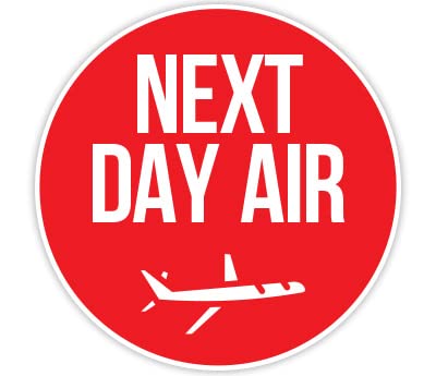 ChromaLabel 2 Inch Permanent Round, Color Code Shipping Speed Labels, Red, Next Day Air, 250/Pack