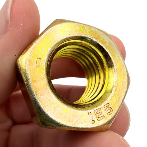 3/4"-10 Heavy Hex Nuts (10 Pack) – Grade 5 Nuts Coarse Thread for Machinery, Automotive & Construction – Heavy-Duty Fasteners Yellow Zinc SAE J995 0.75" Heavy Hex Nut – 10 Pack