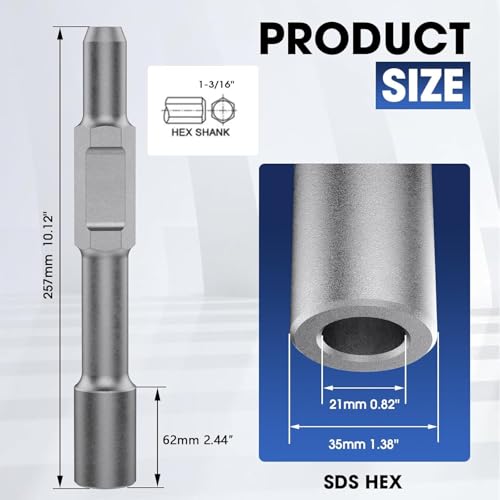 Ground Rod Driver SDS-Hex, 1-3/16" Hex Shank