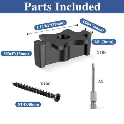 Hidden Deck Fasteners Composite Plate with Stainless Steel Screws for Universal Composite Decorative Plate Clamps and Drill Bits (600PCS) 600PCS