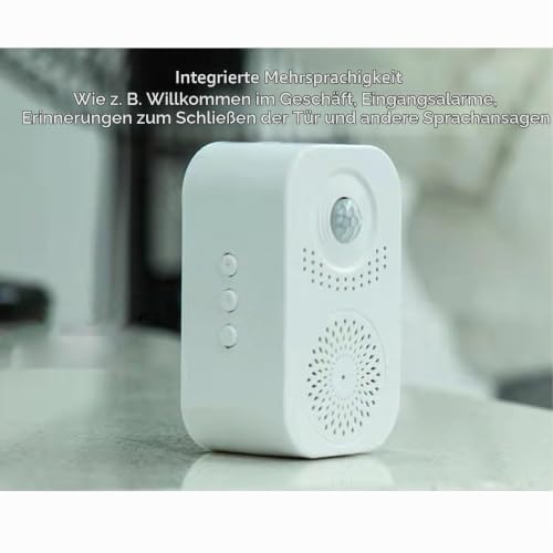 Motion Activated Voice Player, PIR Infrared Motion Sensor, Activated Sound Speaker with USB Cable, Door Welcome Alarm for Shop, Factory Supermarket