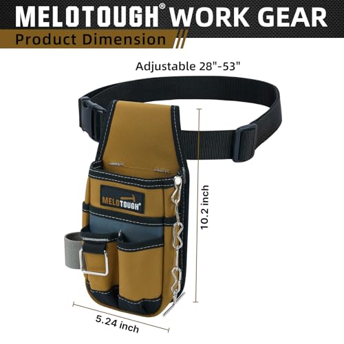 MELOTOUGH Small Tool Holder,Tool Belt Pouches with Belt Clip Utility Mini Tool Organizer Pouch for Electrician,Carpenter,Construction,Technician