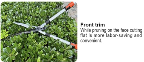 Edward Tools Pro Gear Lever Hedge Shears - 29” - 34” - Telescoping Extendable Handle with High Carbon Steel Teflon Coated Wavy Blade - Ergo Rubber Long Handle - Heavy Duty Gardening Tool