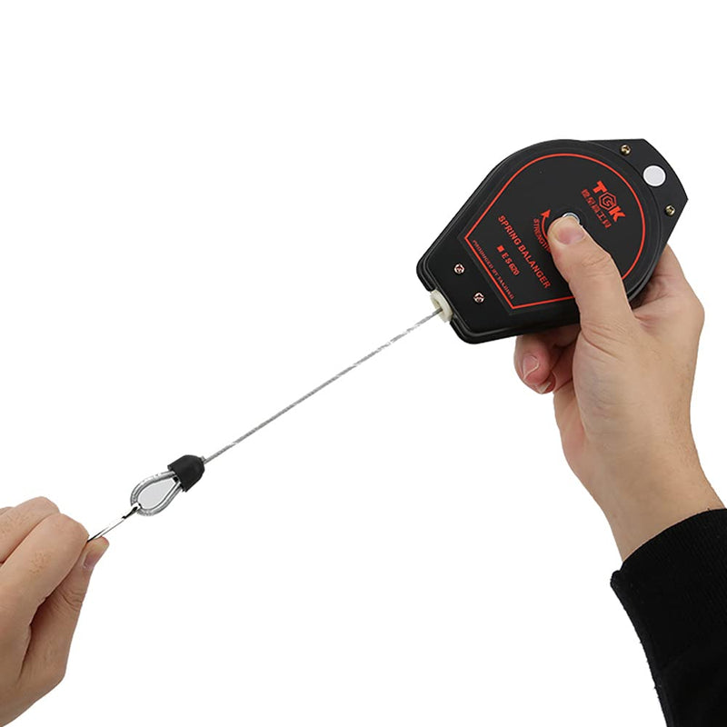 ES620 Retractable Spring Pulley 0.6-2.0 kg Retractable Tool Holder Mounting Holder Hanging Black