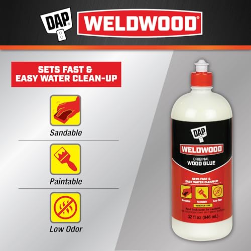 DAP Weldwood Original Wood Glue, Yellow, 32 oz (7079800492)
