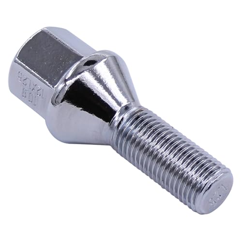 MOTOKU 20Pcs Silver M12x1.25 Wheel Lug Bolt Lug Nut Bolts Shank Length 28mm