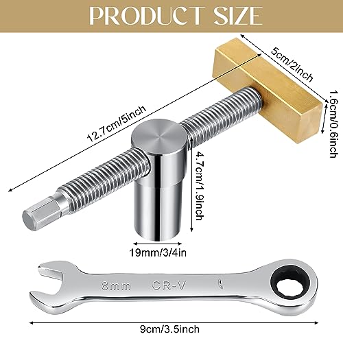 Lasnten 4 Pcs Woodworking Bench Dog for Clamp 19mm Adjustable Dog Hole Clamp 3/4 Inch Stainless Steel Brass Workbench Stop Silver Workbench Accessories for Woodworking DIY Positioning Tools