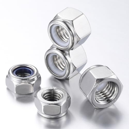 Wensilon(50pcs) M16 Self Clinching Nuts 304 Stainless Steel Self-Lock Nylon Inserted Hex Lock Nuts 50