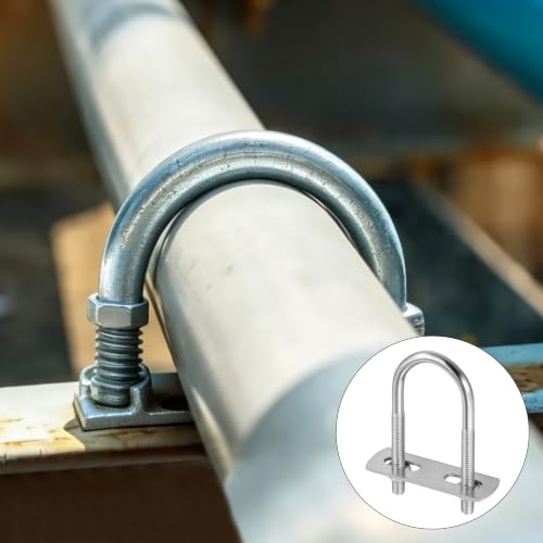 40 Sets M6 x 25 x 70mm U Bolt, Zinc Plated Steel U Clamp with Washers and Nuts for Construction, Trailer, Boat Trail, Silver