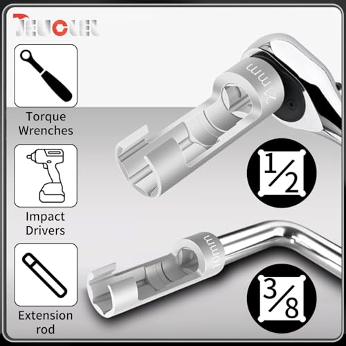 10PCS 10-27mm 1/2" 3/8" Diesel Injector Fuel Line Socket Wrench Set
