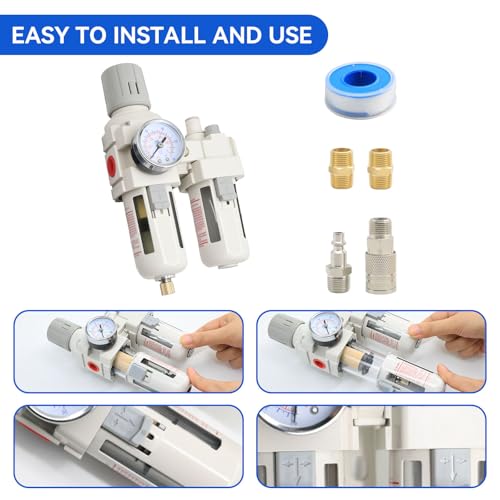 3/8"-Air-Dryer-for-Compressor Semi-Auto Drain 0-150PSI 3/8"-NPT