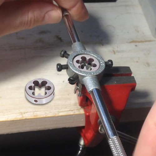 Tiiyee Round Thread Die G3/4 Pipe Tap Alloy Steel | Male Thread Die for Pipes Precise Cutting Function for Hand Tools Pipe Repair Metric Imperial Threads
