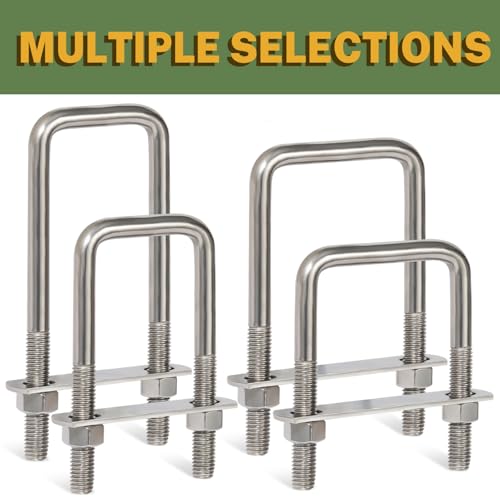 LIONMAX U Bolts 2 Inch Wide, 5 Pack, 1/2" D x 2-1/16" W x 6-5/16" L, M12 1/2x2-1/16x6-5/16