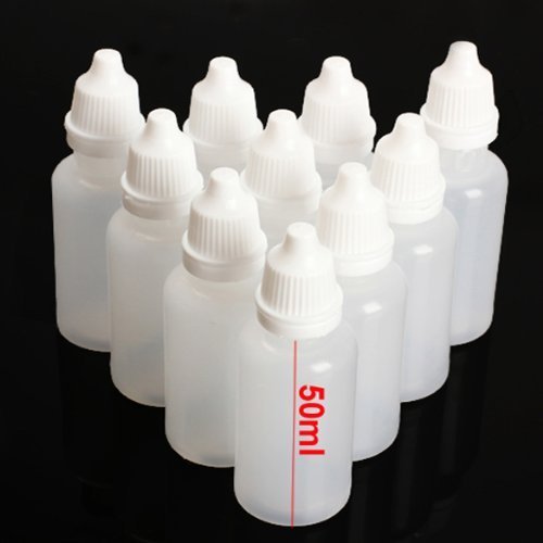 50ml Plastic Empty Squeezable Dropper Bottles 50 Pcs Eye Liquid Dropper with Caps 50ml