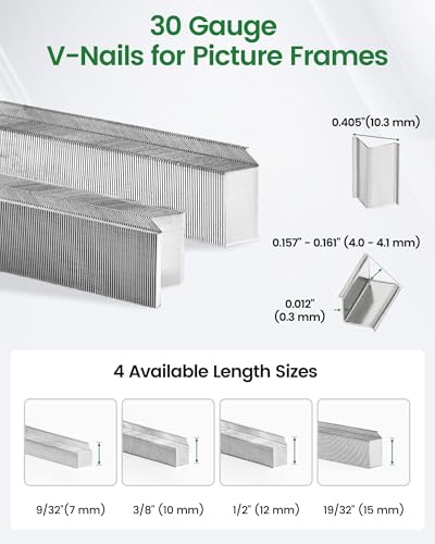 meite Picture Frame Nails 10mm(3/8-Inch) Length Hardwood V Nails 4,000 Pcs 10mm (3/8-Inch) 1 box