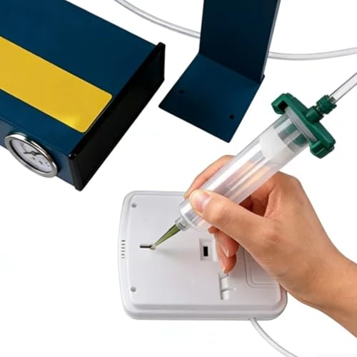 uxcell 2Pcs 55cc Air Tubing Glue Dispenser Syringes Kit, Syringes Connector Adapter Plastic Clear Tube Sleeve with Piston, End Cap, Top Hat for Industrial Glue Liquid Dispensing, Black
