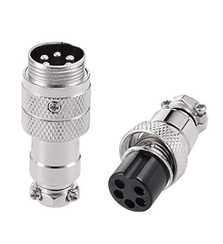 5pcs Aviation Plug, GX16 16 mm Aviation Connector Plug Docking Female & Male Round Connector (5Pins) 5Pins