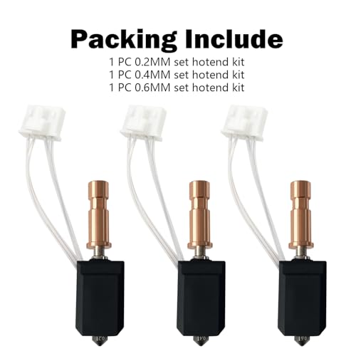 HzdaDeve 0.2MM 0.4MM 0.6MM Ceramic Hotend for Kobra S1 Combo Stainless Steel Print Head Extruder Kit Hot End Hardened Nozzle Heater Block Heating Rod Thermistor for Anycubic Kobra S1/ACE Pro (3 Pack) 3PK