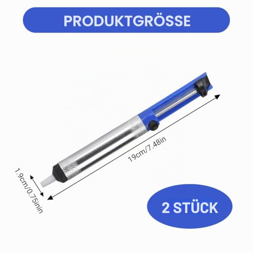 Jetstream Pack of 2 Desoldering Pump, Antistatic Soldering Pump, Desoldering Suction Pump, Solder Suction Pump with Teflon Tip, for Suction Liquid Solder for Use in Laboratories, Schools, Household, Industry