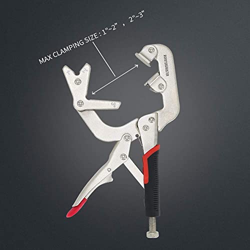 Monster & Master Welding Pipe Plier Clamps, 10" C-Clamp Locking with V-Pads 2PCS