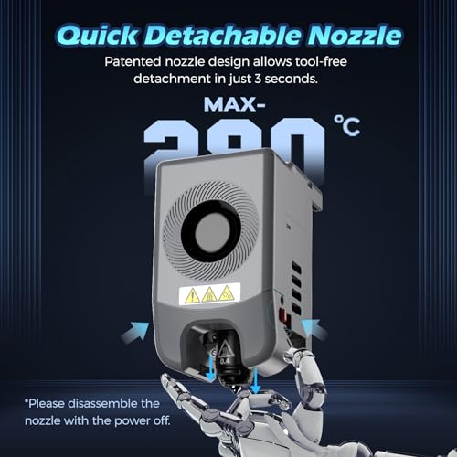 FLASHFORGE Adventurer 5M Pro Nozzle, 0.4mm 280℃ High Flow 32mm³/s Nozzle for Stable High-Speed Printing, Adventurer 5M Hotend, 3S Quick-Detachable Nozzle