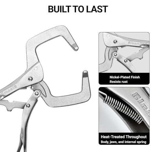 11-Inch Locking C-Clamp Pliers, Regular Tips, Welding Clamps 11-Inch Regular Tips 2