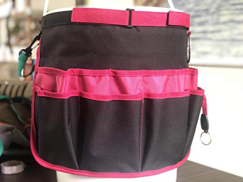 MELOTOUGH 1 PACK Bucket Tool Organizer for Garden Tools Fit 3.5 to 5 Gallon Bucket + 3 PACK Canvas Zipper Tool Pouch Zipper Bag