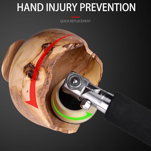Bowl Sander Kit For Woodturning/Wood Lathe，with Rotatable Spindle Head 2 Inch 3 Inch Pads