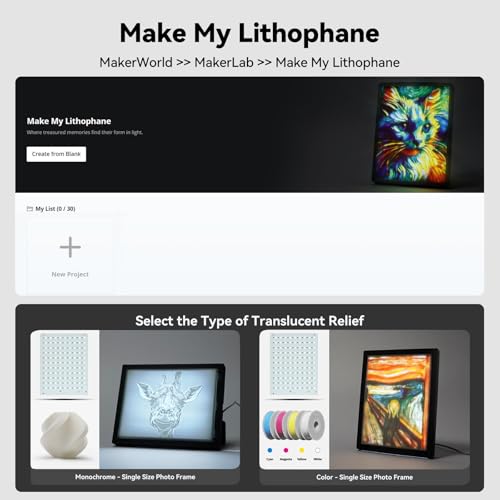 CMYK Lithophane LED Backlight Board Kit Compatible with Bambulab A1/A1 Mini 4 PCS CMYK Lithophane LED