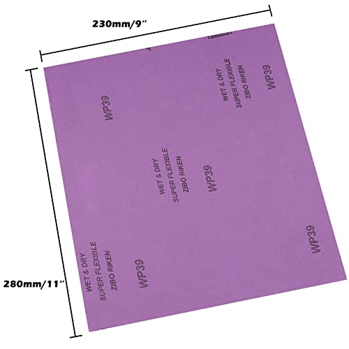 24 Pcs Wet Dry Sandpaper 60/80/120/150/180/240/320/400 Grit Sanding Sheets Assorted kit 9x11'' Alumina Abrasive Sand Paper for Furniture polishing,Metal Sanding etc.N-021-60~400