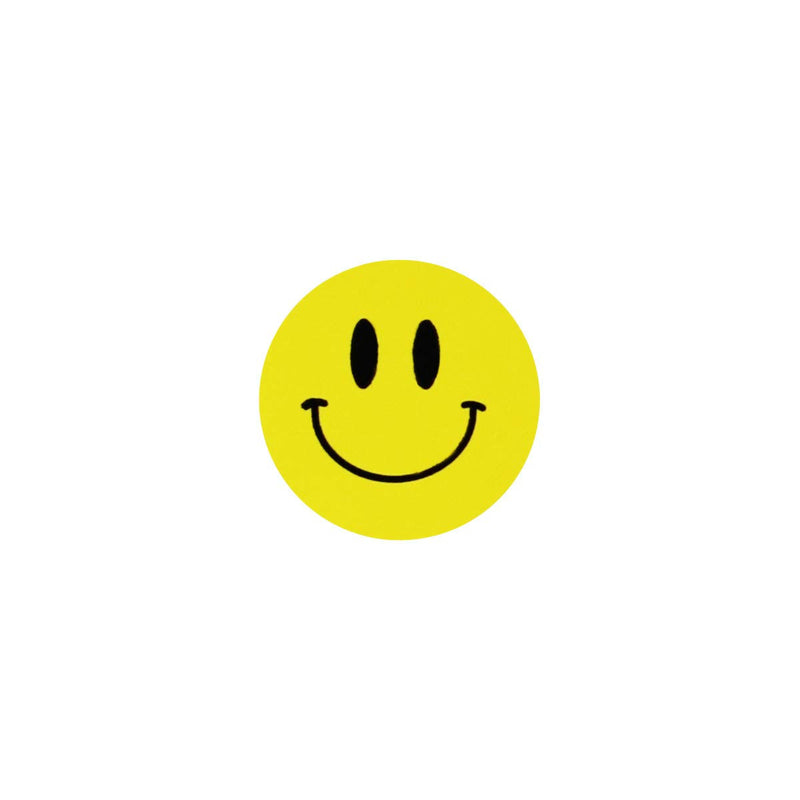 Yellow Happy Face Labels 0.75 Inch Small Roll 50 Total Adhesive Stickers